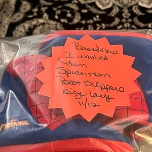 Marvel Spider-Man Red and Blue Plush Slippers
